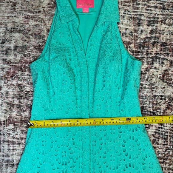 Lilly Pulitzer Chrisella Eyelet Embroidered Midi Dress - Green Blue Summer - Picture 8 of 14